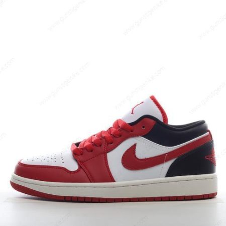 Herren/Damen ‘Weiß Schwarz Rot’ Nike Air Jordan 1 Low Schuhe 553558-163