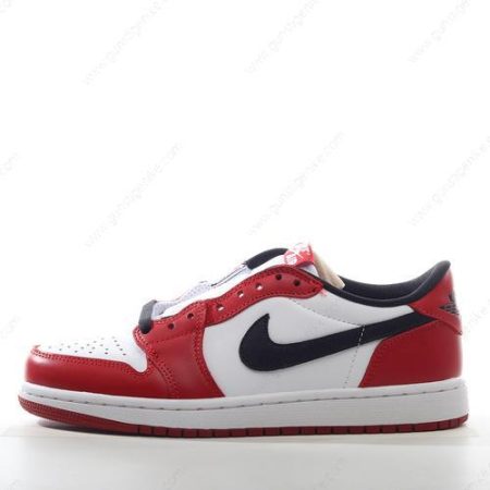 Herren/Damen ‘Weiß Schwarz Rot’ Nike Air Jordan 1 Low Schuhe DM1206-163