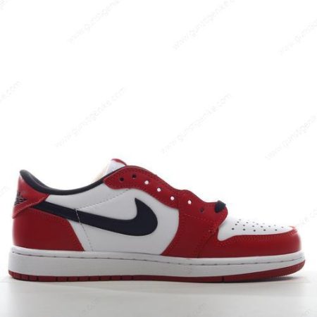 Herren/Damen ‘Weiß Schwarz Rot’ Nike Air Jordan 1 Low Schuhe DM1206-163