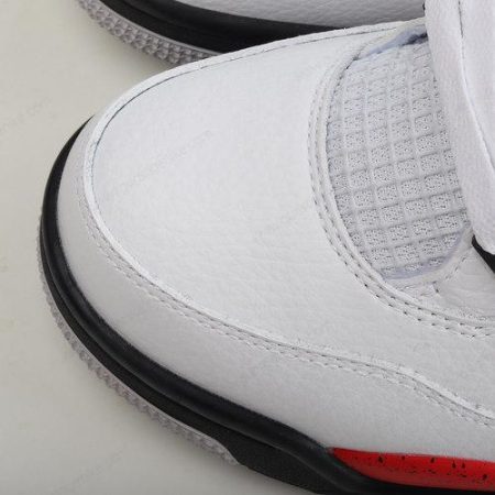 Herren/Damen ‘Weiß Schwarz Rot’ Nike Air Jordan 4 Retro Schuhe BQ7669-161