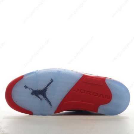 Herren/Damen ‘Weiß Schwarz Rot’ Nike Air Jordan 5 Retro Schuhe 819171-101