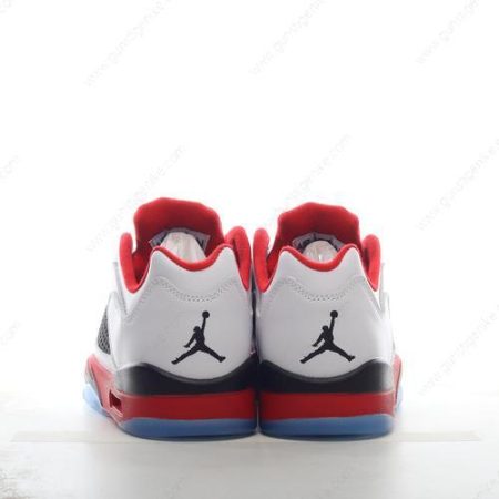Herren/Damen ‘Weiß Schwarz Rot’ Nike Air Jordan 5 Retro Schuhe 819171-101