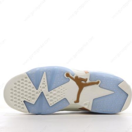 Herren/Damen ‘Weiß Silber Gold’ Nike Air Jordan 6 Retro Schuhe DH6928-073