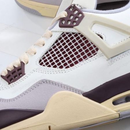 Herren/Damen ‘Weiß Violett Braun’ Nike Air Jordan 4 Retro Schuhe Q490418-100