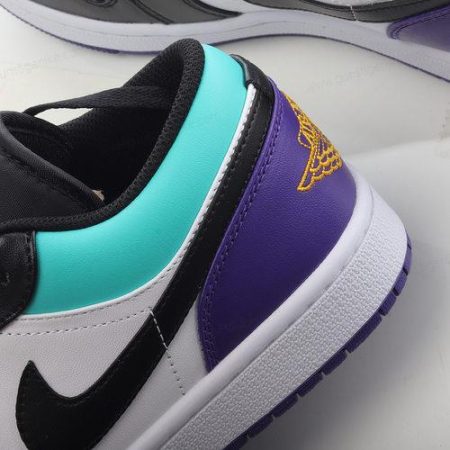 Herren/Damen ‘Weiß Violett Schwarz’ Nike Air Jordan 1 Low Schuhe 553558-154