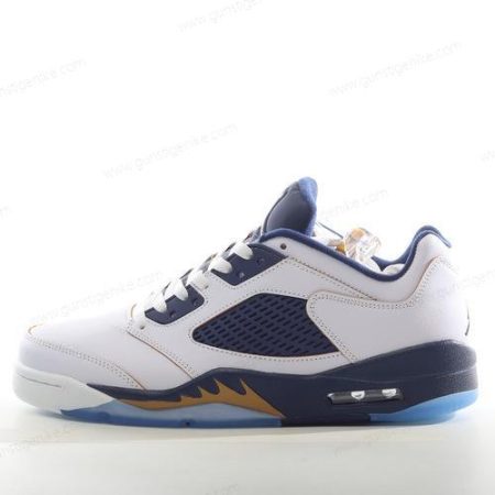 Herren/Damen ‘Weißgold Marine’ Nike Air Jordan 5 Retro Schuhe 819171-135